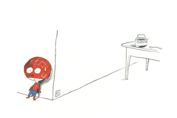 Spiderman-contre-nutella-by-Oliver-Tallec1
